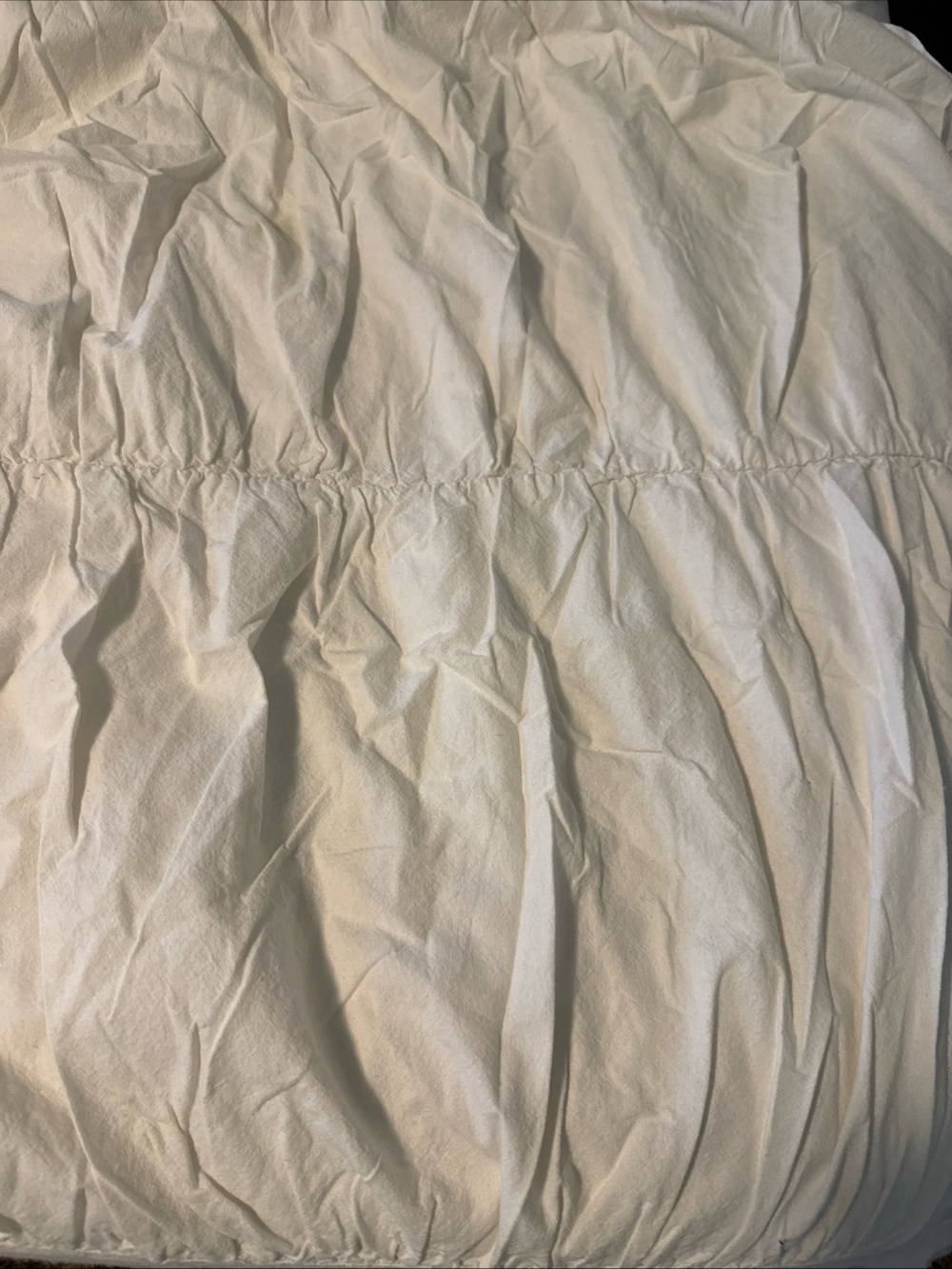 Urban Outfitters Duvet Twin White W Blue Embroidery Cotton Rousching Boho - Picture 5 of 7